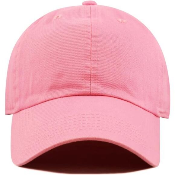 Kids Washed Low Profile Cotton and Denim UPF 50+ Plain Baseball Cap Hat - Picture 3 of 7